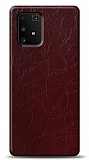 Dafoni Samsung Galaxy S10 Lite Bordo Electro Deri Görünümlü Telefon Kaplama