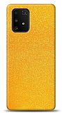 Dafoni Samsung Galaxy S10 Lite Sarı Parlak Simli Telefon Kaplama