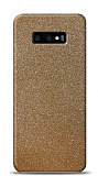 Dafoni Samsung Galaxy S10e Gold Parlak Simli Telefon Kaplama
