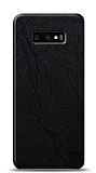 Dafoni Samsung Galaxy S10e Siyah Electro Deri Görünümlü Telefon Kaplama