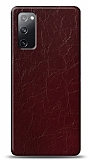 Dafoni Samsung Galaxy S20 FE Bordo Electro Deri Grnml Telefon Kaplama