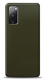 Dafoni Samsung Galaxy S20 FE Metalik Parlak Görünümlü Koyu Yeşil Telefon Kaplama