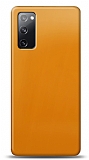Dafoni Samsung Galaxy S20 FE Metalik Parlak Görünümlü Sarı Telefon Kaplama