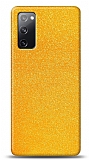 Dafoni Samsung Galaxy S20 FE Sarı Parlak Simli Telefon Kaplama