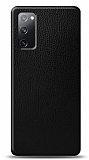 Dafoni Samsung Galaxy S20 FE Siyah Deri Görünümlü Telefon Kaplama