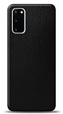 Dafoni Samsung Galaxy S20 Siyah Deri Görünümlü Telefon Kaplama