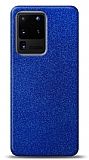 Dafoni Samsung Galaxy S20 Ultra Mavi Parlak Simli Telefon Kaplama