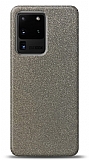 Dafoni Samsung Galaxy S20 Ultra Silver Parlak Simli Telefon Kaplama