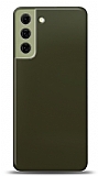 Dafoni Samsung Galaxy S21 FE 5G Metalik Parlak Görünümlü Koyu Yeşil Telefon Kaplama