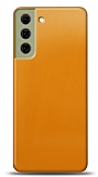 Dafoni Samsung Galaxy S21 FE 5G Metalik Parlak Görünümlü Sarı Telefon Kaplama