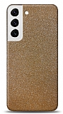 Dafoni Samsung Galaxy S22 5G Gold Parlak Simli Telefon Kaplama
