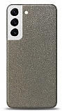 Dafoni Samsung Galaxy S22 5G Silver Parlak Simli Telefon Kaplama
