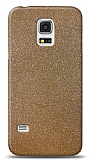 Dafoni Samsung Galaxy S5 Gold Parlak Simli Telefon Kaplama