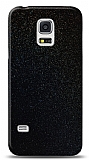 Dafoni Samsung Galaxy S5 Siyah Parlak Simli Telefon Kaplama