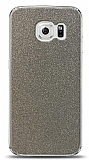 Dafoni Samsung Galaxy S6 edge Silver Parlak Simli Telefon Kaplama