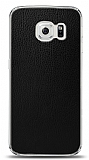 Dafoni Samsung Galaxy S6 edge Siyah Deri Görünümlü Telefon Kaplama