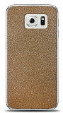 Dafoni Samsung Galaxy S6 Gold Parlak Simli Telefon Kaplama