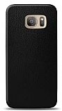 Dafoni Samsung Galaxy S7 Edge Siyah Deri Görünümlü Telefon Kaplama