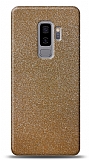 Dafoni Samsung Galaxy S9 Plus Gold Parlak Simli Telefon Kaplama