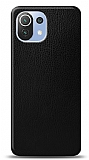 Dafoni Xiaomi Mi 11 Lite Siyah Deri Görünümlü Telefon Kaplama