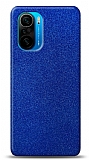 Dafoni Xiaomi Poco F3 Mavi Parlak Simli Telefon Kaplama