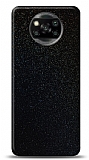 Dafoni Xiaomi Poco X3 Siyah Parlak Simli Telefon Kaplama