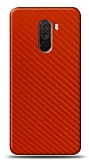 Dafoni Xiaomi Pocophone F1 Kırmızı Karbon Görünümlü Telefon Kaplama