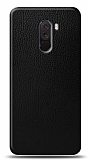 Dafoni Xiaomi Pocophone F1 Siyah Deri Görünümlü Telefon Kaplama