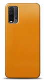 Dafoni Xiaomi Redmi 9T Metalik Parlak Görünümlü Sarı Telefon Kaplama