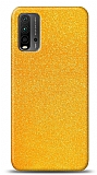 Dafoni Xiaomi Redmi 9T Sarı Parlak Simli Telefon Kaplama