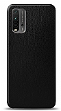 Dafoni Xiaomi Redmi 9T Siyah Deri Görünümlü Telefon Kaplama