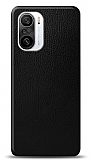 Dafoni Xiaomi Redmi K40 Siyah Deri Görünümlü Telefon Kaplama
