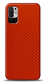Dafoni Xiaomi Redmi Note 10 5G Kırmızı Karbon Görünümlü Telefon Kaplama