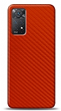 Dafoni Xiaomi Redmi Note 11 Pro Kırmızı Karbon Görünümlü Telefon Kaplama