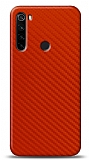 Dafoni Xiaomi Redmi Note 8 Kırmızı Karbon Görünümlü Telefon Kaplama