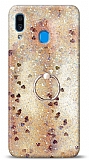 Eiroo Bright Samsung Galaxy A20 / A30 Sulu Simli Gold Silikon Klf