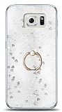Eiroo Bright Samsung Galaxy S6 Sulu Simli Silver Silikon Kılıf