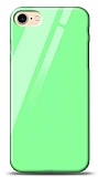 Eiroo iPhone 7 / 8 Silikon Kenarlı Açık Yeşil Cam Kılıf