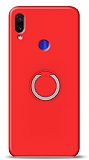 Eiroo Lansman Xiaomi Redmi Note 7 Selfie Yüzüklü Kırmızı Silikon Kılıf