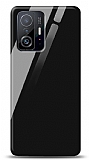 Eiroo Glass Xiaomi 11T Pro 5G Silikon Kenarlı Cam Siyah Kılıf