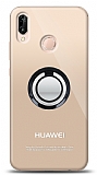 Huawei P20 Lite Siyah Tutuculu Şeffaf Kılıf