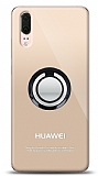 Huawei P20 Siyah Tutuculu Şeffaf Kılıf