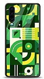 Dafoni Glossy Huawei P30 Green Geometric Pattern Kılıf