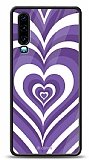 Dafoni Glossy Huawei P30 Purple Hearts Kılıf