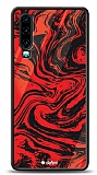 Dafoni Glossy Huawei P30 Red Marble Kılıf