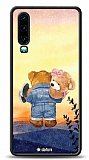 Dafoni Art Huawei P30 Sunset Teddy Bears Kılıf