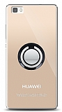 Huawei P8 Lite Siyah Tutuculu Şeffaf Kılıf