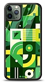 Dafoni Glossy iPhone 11 Pro Green Geometric Pattern Kılıf