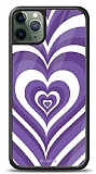 Dafoni Glossy iPhone 11 Pro Max Purple Hearts Kılıf