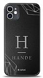 Dafoni Metal iPhone 11 Tek Harf İsimli Kişiye Özel Kılıf